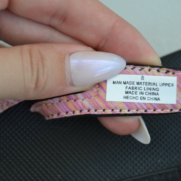 Flojos Black Flip Flops Women's 8 Thong Sandals Summer Shoes Pink - Picture 8 of 8